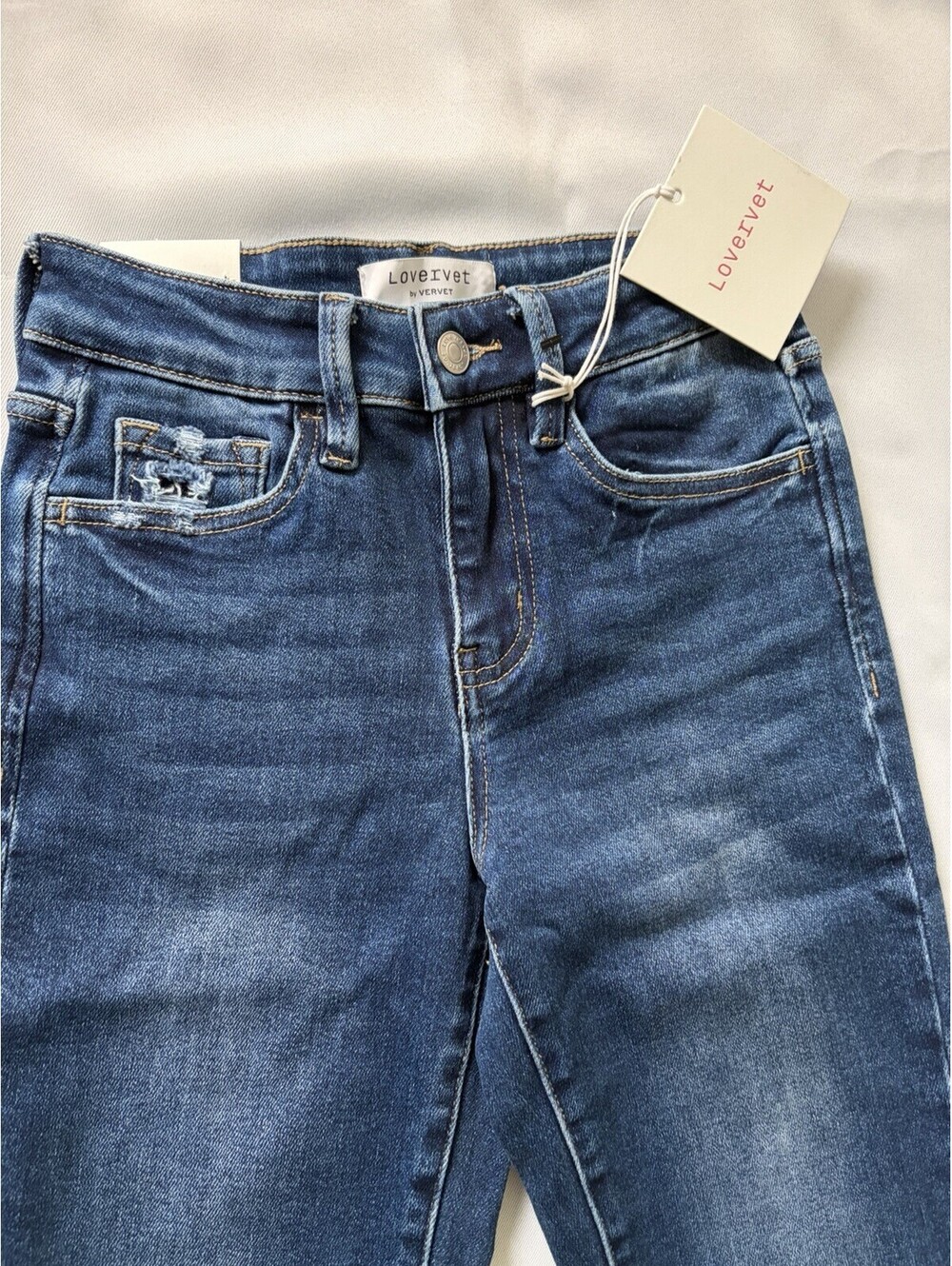 NWT Lovervet Vervet Jeans High Rise Crop Boot Cut Raw Hem Size 24/0 - Picture 2 of 7